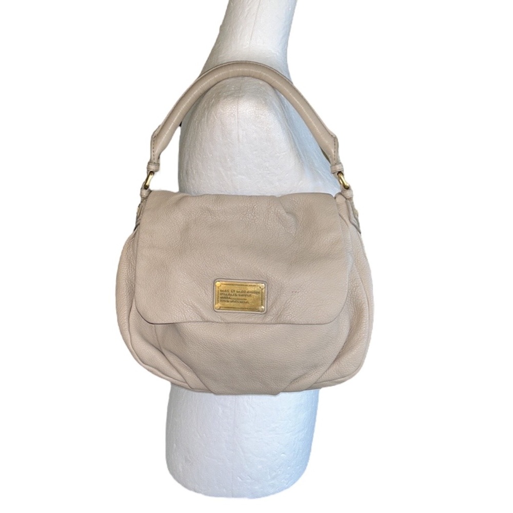 Marc Jacobs Classic Q Lil Utika Ivory Cream Pebbled Leather Satchel Shoulder Bag